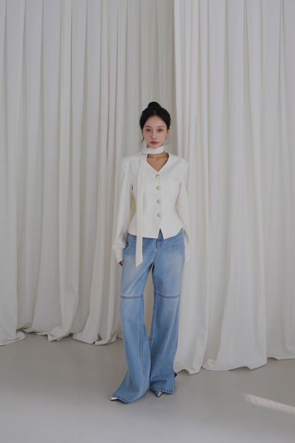 S02.Ｖ領純色外套 