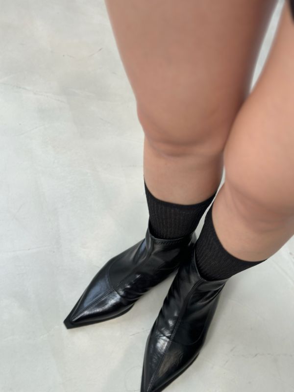 尖頭個性踝靴 