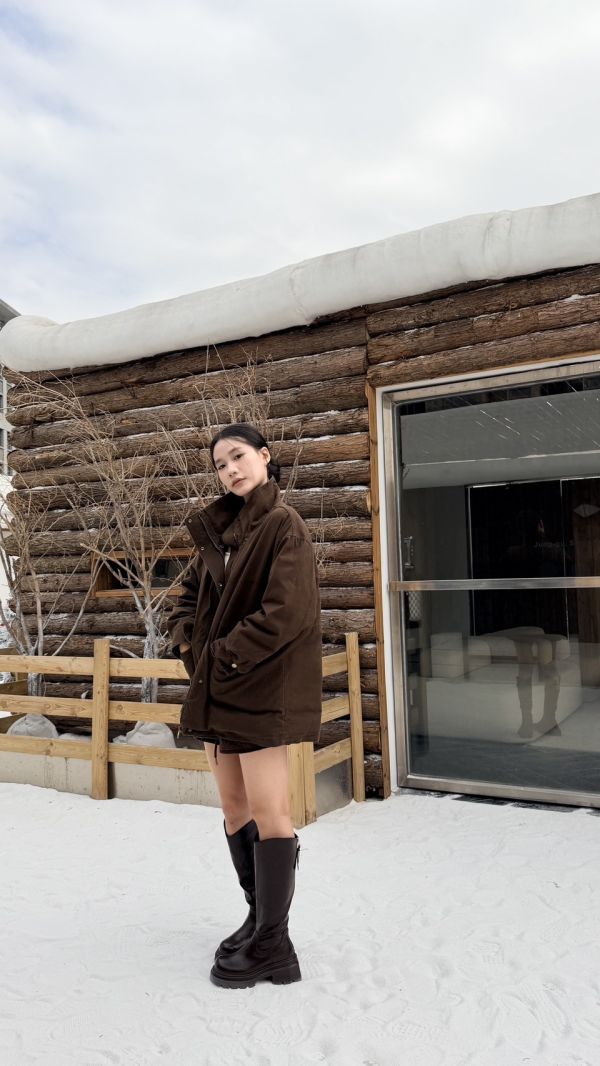 羽絨軍外套（咖色） 