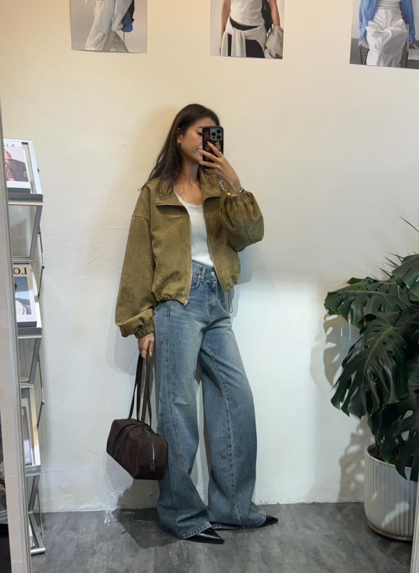 顯瘦直筒牛仔褲 