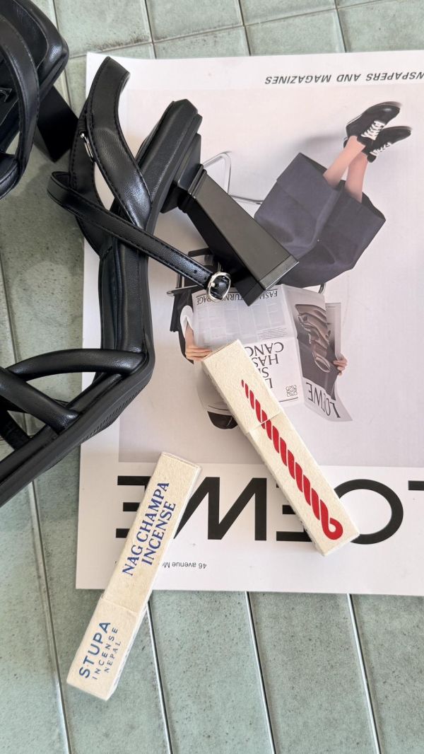 紐結真皮高跟涼鞋 