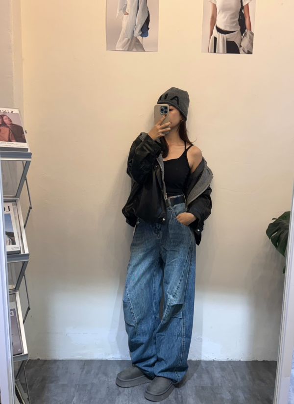 鴨絨90%角蛋白皮外套（黑色） 