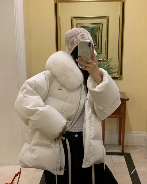 V024.鴨絨狐狸毛保暖外套 