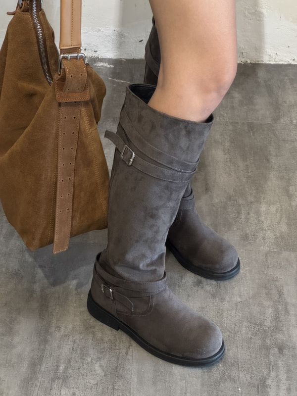 T011.麂皮復古長靴 