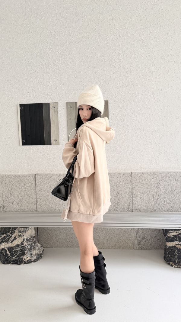 連帽短褲套裝（杏色） 