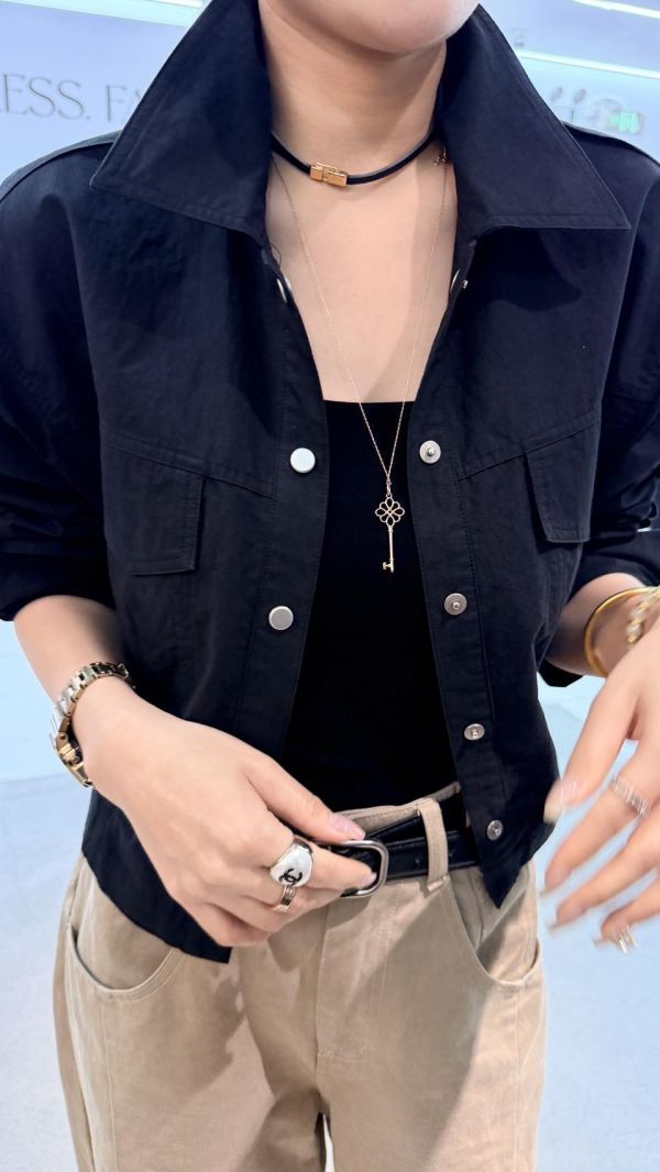 立領工裝短版外套 