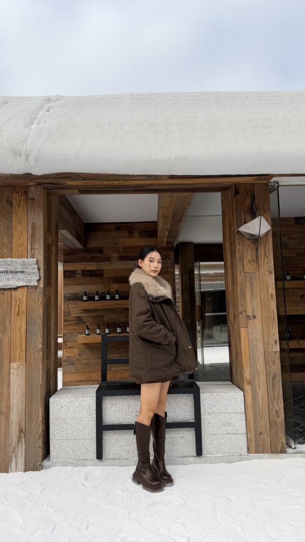 羽絨軍外套（咖色） 