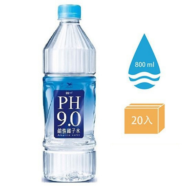 統一PH9.0 鹼性離子水 800MLx20入 