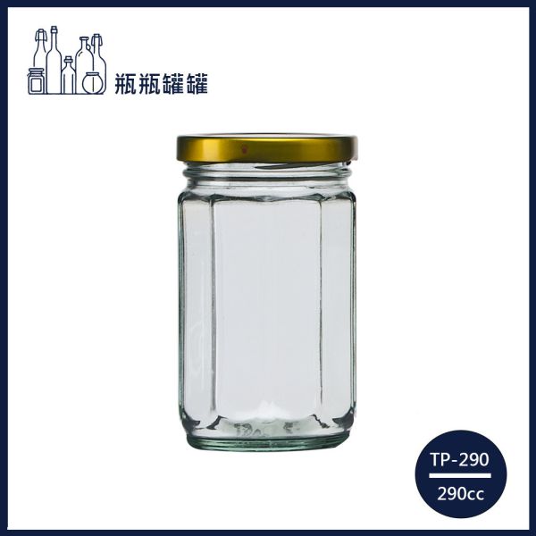 【TP-290  290cc 順陽十角瓶】【48支4箱】【一次方】醬菜瓶/果醬瓶/醬菜罐/泡菜罐/果醬罐/玻璃罐/玻璃瓶/瓶罐 【一次方】醬菜瓶/果醬瓶/醬菜罐/泡菜罐/果醬罐/玻璃罐/玻璃瓶/瓶罐