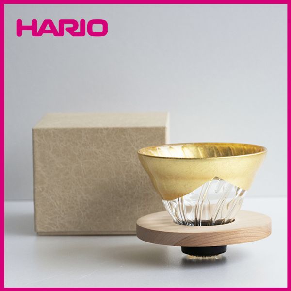 【HARIO】V60橄欖木02玻璃純金濾杯-築山 濾杯, HARIO, V60