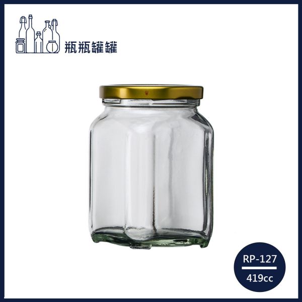【RP-127   419cc醬菜瓶】【12支6箱】【一次方】醬菜瓶/果醬瓶/醬菜罐/泡菜罐/果醬罐/玻璃罐/方瓶/瓶罐 【一次方】醬菜瓶/果醬瓶/醬菜罐/泡菜罐/果醬罐/玻璃罐/方瓶/瓶罐