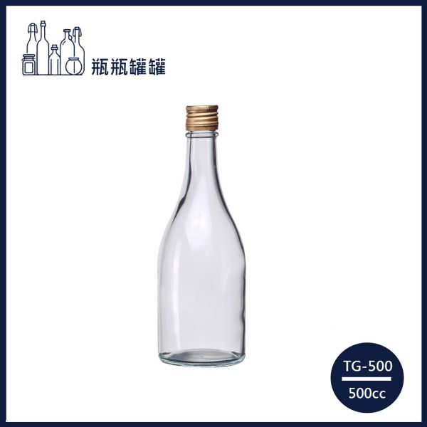 【TG-500 500cc清酒瓶】【12支4箱】【一次方】台玻/清酒瓶/酒瓶/玻璃瓶/瓶罐/(短螺口) 【一次方】台玻/清酒杯/500cc清酒瓶/玻璃罐/玻璃瓶/瓶罐/酒瓶/大吟釀