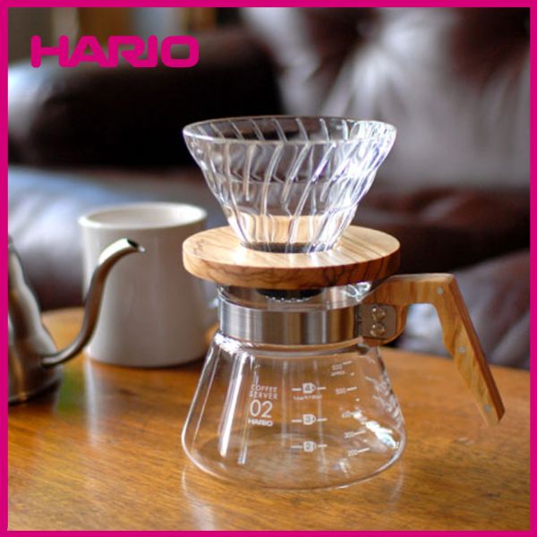 【HARIO】V60玻璃濾杯02橄欖木 濾杯, HARIO, V60