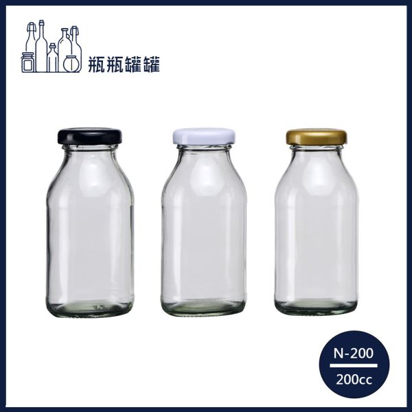 【N-200  200cc果汁瓶】【40支3箱】【一次方】果汁瓶/飲料瓶/布丁瓶/蜂蜜瓶/密封罐/玻璃罐/玻璃瓶/瓶罐 【一次方】果汁瓶/飲料瓶/布丁瓶/蜂蜜瓶/密封罐/玻璃罐/玻璃瓶/瓶罐