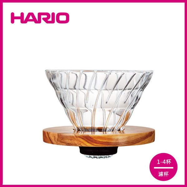 【HARIO】V60玻璃濾杯02橄欖木 濾杯, HARIO, V60