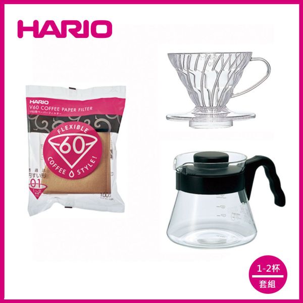 【HARIO】V60黒色01樹酯濾杯咖啡壺組 濾杯, HARIO, V60, 咖啡套組