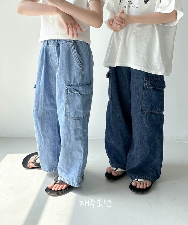 薄款工作口袋牛仔褲 