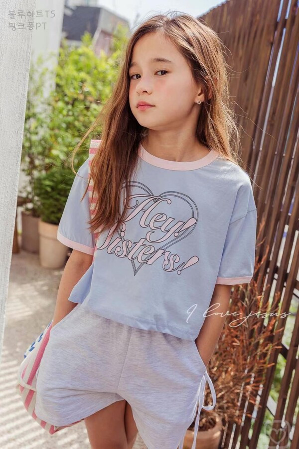 愛心捲邊短版棉Tee 