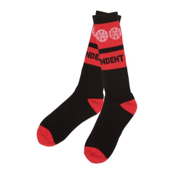 Independent  Woven Crosses Crew Socks / 長襪 (黑Ｘ紅) Independent  Woven Crosses Crew Socks / 長襪 (黑Ｘ紅)