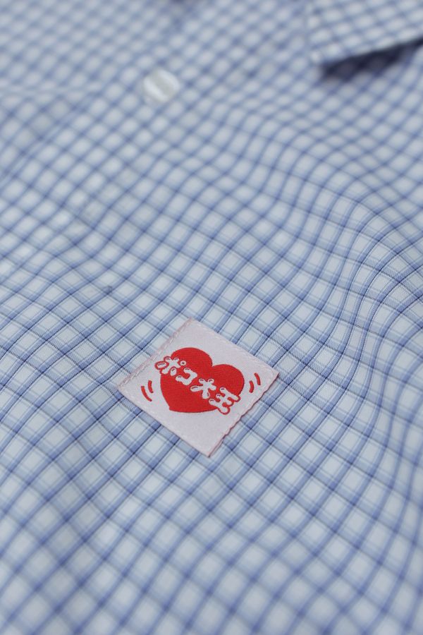 POKO ポコ大王 WIGGLING HEART STRUCTURED SHIRT / (藍Ｘ白) POKO ポコ大王 WIGGLING HEART STRUCTURED SHIRT / (藍Ｘ白)