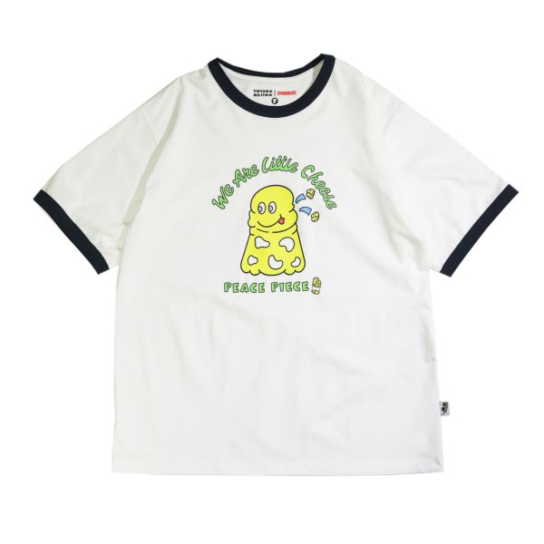 野島佑隆 YUTAKA NOJIMA X ZOMBIE WE ARE LITTLE CHEESE RINGER T-SHIRT / (白) 野島佑隆 YUTAKA NOJIMA X ZOMBIE WE ARE LITTLE CHEESE RINGER T-SHIRT / (白)