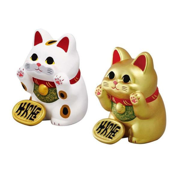 貼在玻璃上的招財貓 / (白/金) 貼在玻璃上的招財貓