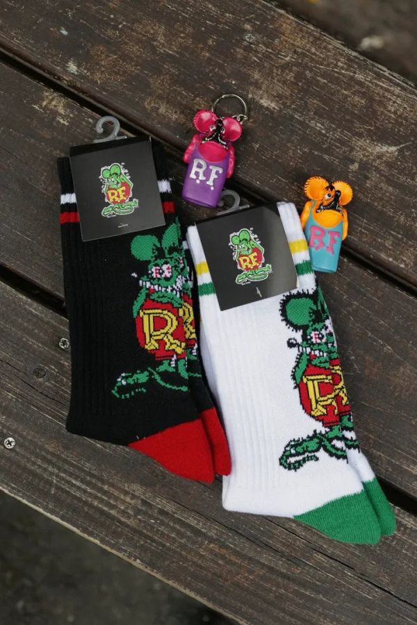 RAT FINK R.F. STANDING SOCKS 老鼠芬克 中筒襪（共兩色） RAT FINK R.F. STANDING SOCKS 老鼠芬克 中筒襪（共兩色）