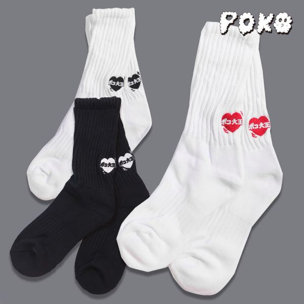 POKO ポコ大王 WIGGLING HEART RUFFLE SOCKS 泡泡襪 POKO ポコ大王 WIGGLING HEART DENIM WIRE BRIM CAP / (單寧短簷帽)