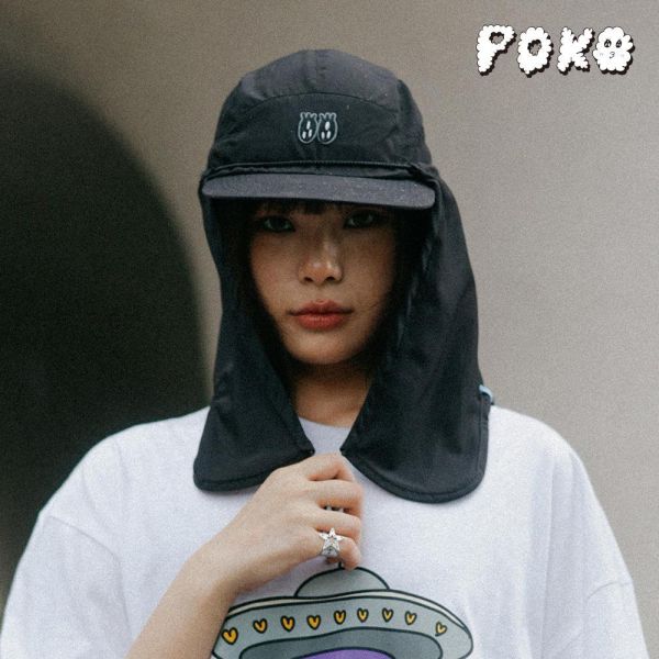 POKO ポコ大王 EYES SUN HAT WITH NECK FLAP 防曬護頸遮陽帽 / (黑) POKO ポコ大王 EYES SUN HAT WITH NECK FLAP 防曬護頸遮陽帽 / (黑)