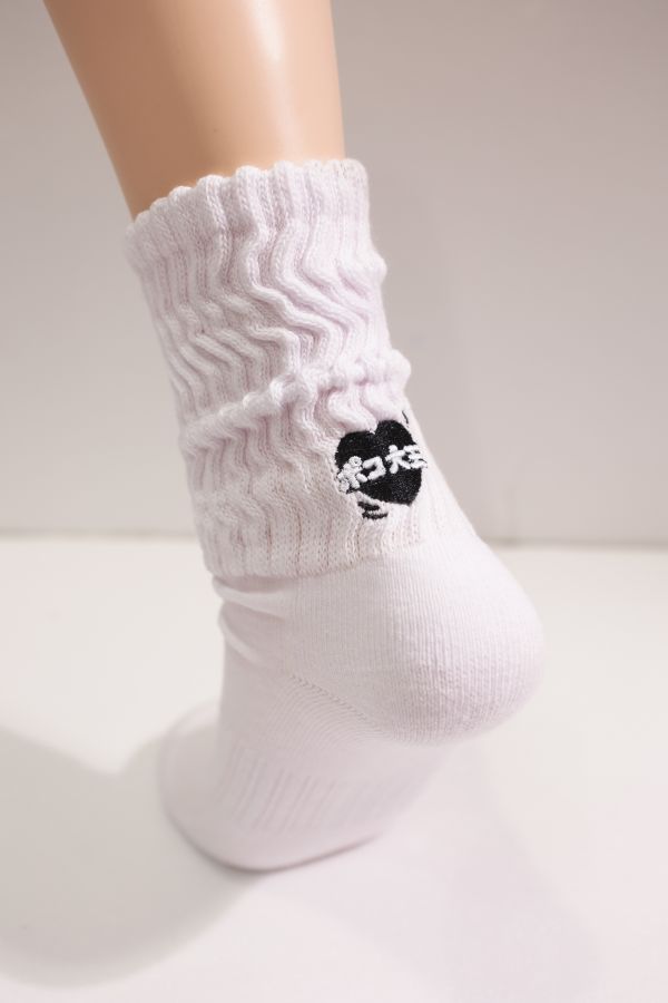 POKO ポコ大王 WIGGLING HEART RUFFLE SOCKS 泡泡襪 POKO ポコ大王 WIGGLING HEART DENIM WIRE BRIM CAP / (單寧短簷帽)