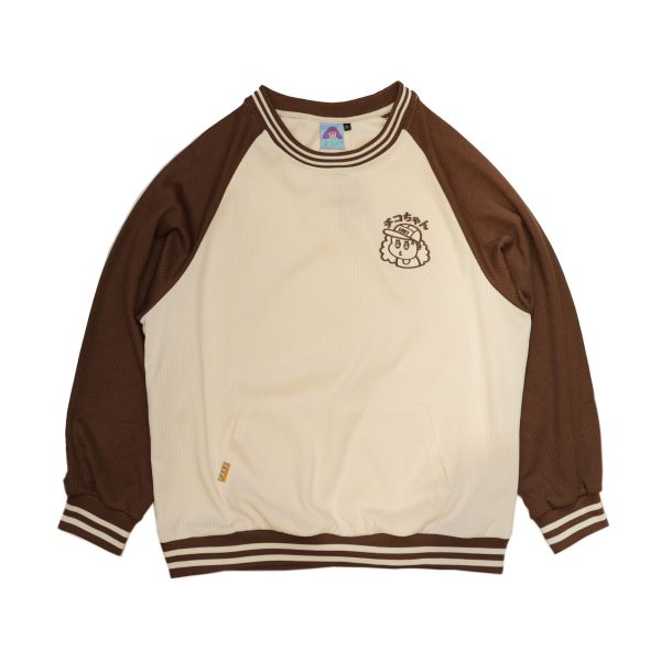 POKO ポコ大王  CHIKOCHAN BASEBALL COLLEGE SWEATSHIRT / (黑/咖啡) POKO ポコ大王  CHIKOCHAN BASEBALL COLLEGE SWEATSHIRT / (黑/咖啡)
