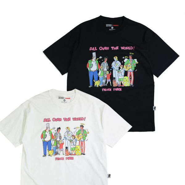 野島佑隆 YUTAKA NOJIMA X ZOMBIE ALL OVER THE WORLD T-SHIRT / COL ver. 野島佑隆 YUTAKA NOJIMA X ZOMBIE ALL OVER THE WORLD T-SHIRT / (黑/白)