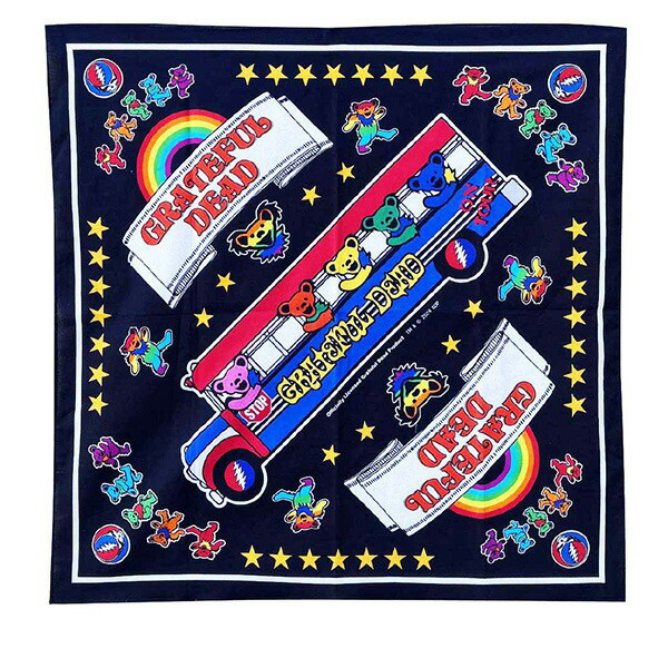 GRATEFUL DEAD DANCING BEAR 方巾 GRATEFUL DEAD DANCING BEAR 方巾