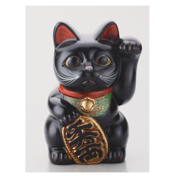 日本瀨戶燒招財貓（黑 / 舉左手）（17公分） 日本瀨戶燒招財貓（黑 / 舉左手）（17公分）