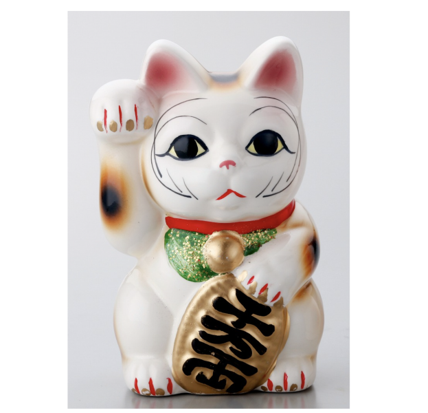 日本瀨戶燒招財貓（白 / 舉右手）(17公分) 日本瀨戶燒招財貓（白 / 舉右手）(17公分)