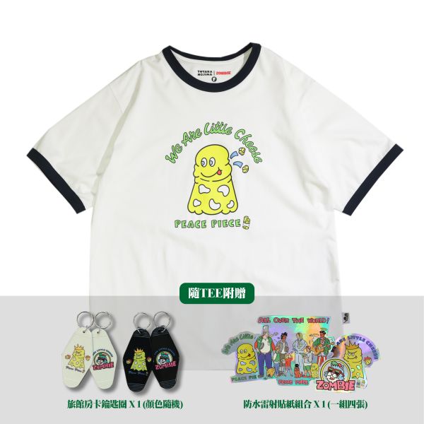 野島佑隆 YUTAKA NOJIMA X ZOMBIE WE ARE LITTLE CHEESE RINGER T-SHIRT / (白) 野島佑隆 YUTAKA NOJIMA X ZOMBIE WE ARE LITTLE CHEESE RINGER T-SHIRT / (白)