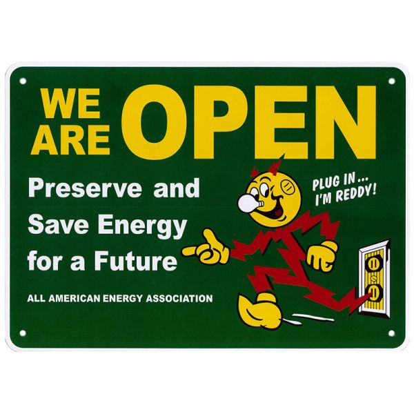 美國企業周邊 FEPC REDDY KILOWATT WE ARE OPEN 告示牌 / 掛牌 美國企業周邊 REDDY KILOWATT WE ARE OPEN 告示牌 / 掛牌