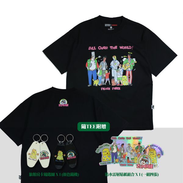 野島佑隆 YUTAKA NOJIMA X ZOMBIE ALL OVER THE WORLD T-SHIRT / COL ver. 野島佑隆 YUTAKA NOJIMA X ZOMBIE ALL OVER THE WORLD T-SHIRT / (黑/白)