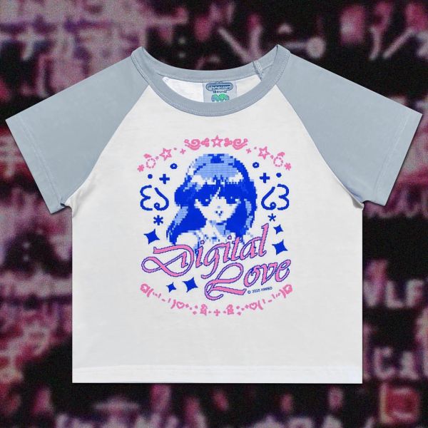HWBD DIGITAL LOVE RAGLAN BABY TEE  / (灰Ｘ白) HWBD DIGITAL LOVE RAGLAN BABY TEE  / (灰Ｘ白)