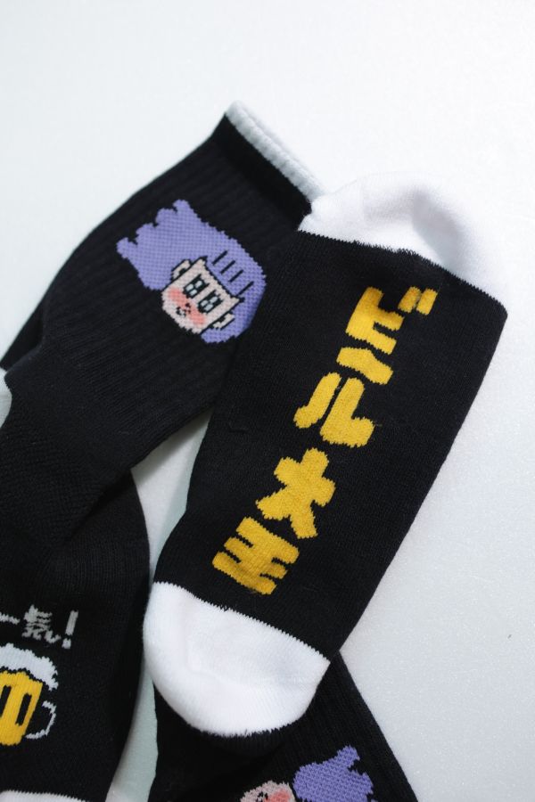 POKO ポコ大王 BEER ビール大王 SOCK 中筒襪 / (黑/白) ポコ大王 BEER ビール大王 SOCK 中筒襪 / (黑/白)