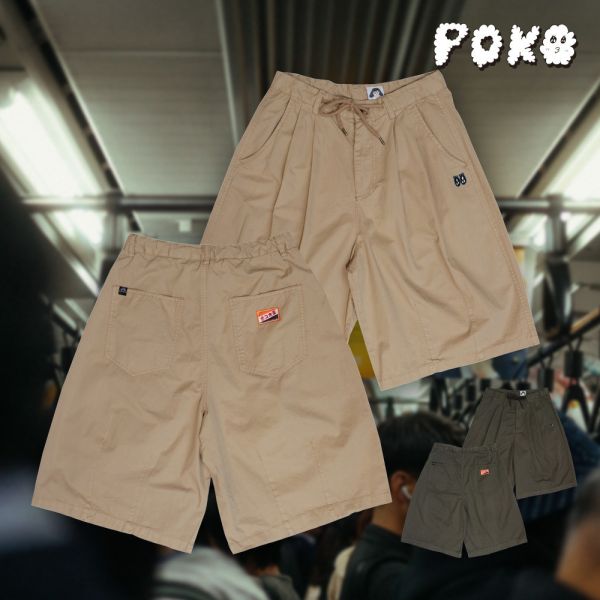 POKO ポコ大王 EYES BALLOON WASHED SHORTS / 立體摺線過膝水洗短褲 POKO ポコ大王 EYES BALLOON WASHED SHORTS / 立體摺線過膝水洗短褲