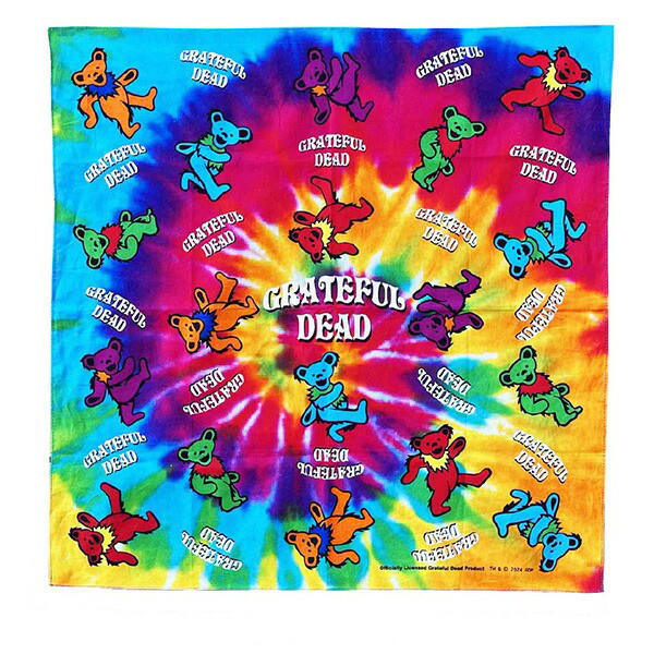 GRATEFUL DEAD DANCING BEAR 方巾 GRATEFUL DEAD DANCING BEAR 方巾