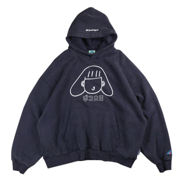 『預購賣場』POKO ポコ大王 OUTLINED DISTRESSED WASHED HOODIE (BOXY FIT) / 做舊破壞短寬版帽T POKO ポコ大王 OUTLINED DISTRESSED WASHED HOODIE (BOXY FIT) / 做舊破壞短寬版帽T