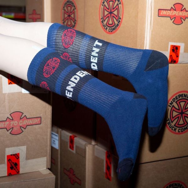 Independent  Woven Crosses Crew Socks / 長襪 (藍Ｘ黑) Independent  Woven Crosses Crew Socks / 長襪 (藍Ｘ黑)