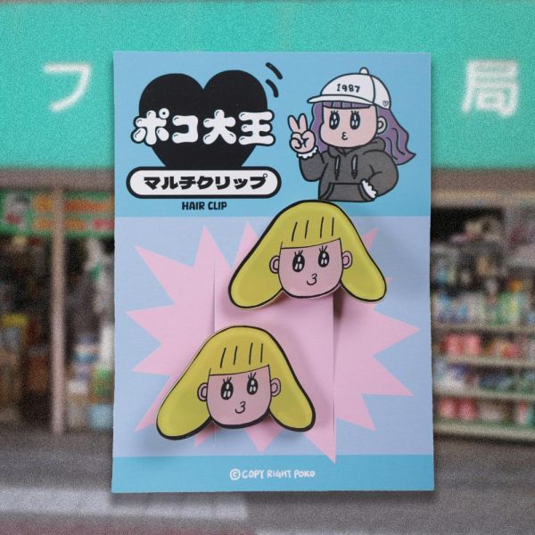 POKO ポコ大王 HAIR CLIP 壓克力髮夾 POKO ポコ大王 HAIR CLIP 壓克力髮夾
