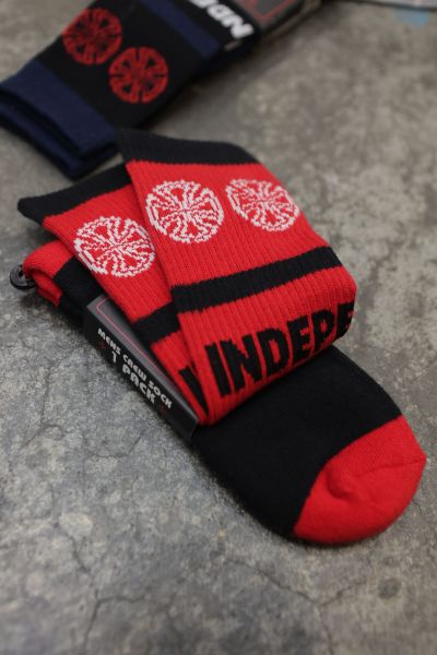Independent  Woven Crosses Crew Socks / 長襪 (黑Ｘ紅) Independent  Woven Crosses Crew Socks / 長襪 (黑Ｘ紅)
