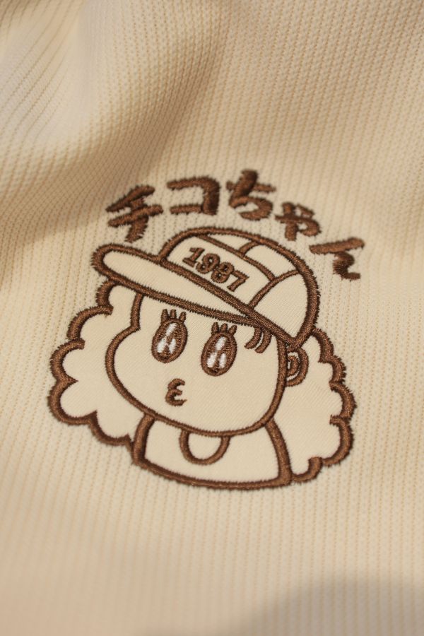 POKO ポコ大王  CHIKOCHAN BASEBALL COLLEGE SWEATSHIRT / (黑/咖啡) POKO ポコ大王  CHIKOCHAN BASEBALL COLLEGE SWEATSHIRT / (黑/咖啡)