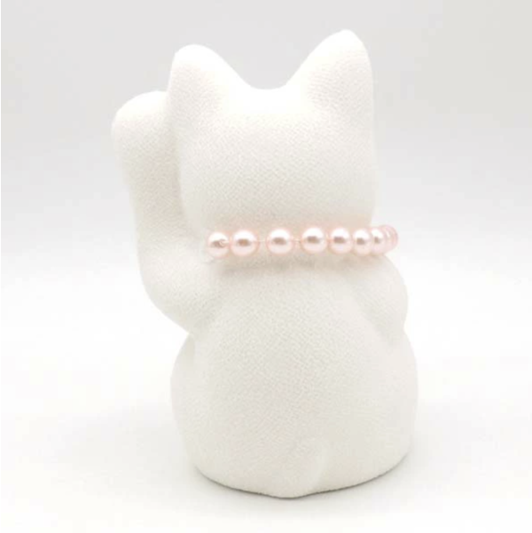 日本京都 龍虎作閃閃睫毛絲綢招財貓（12.5cm） 日本京都 龍虎作閃閃睫毛絲綢招財貓