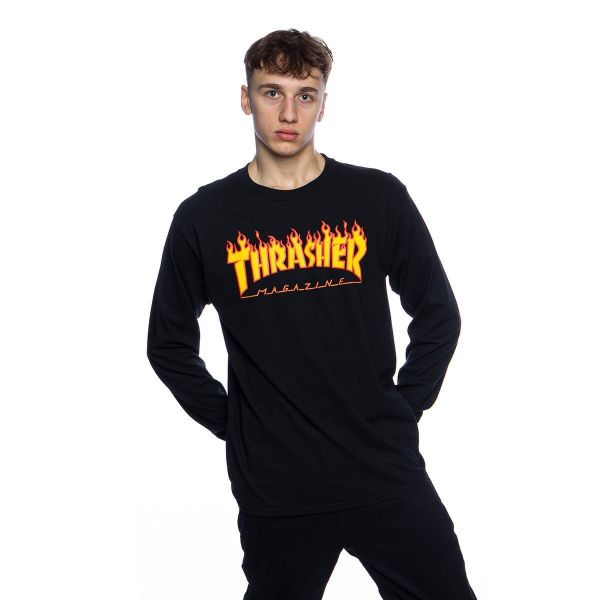 Thrasher Flame L/S T-shirt / (黑) Thrasher Flame L/S T-shirt / (黑)