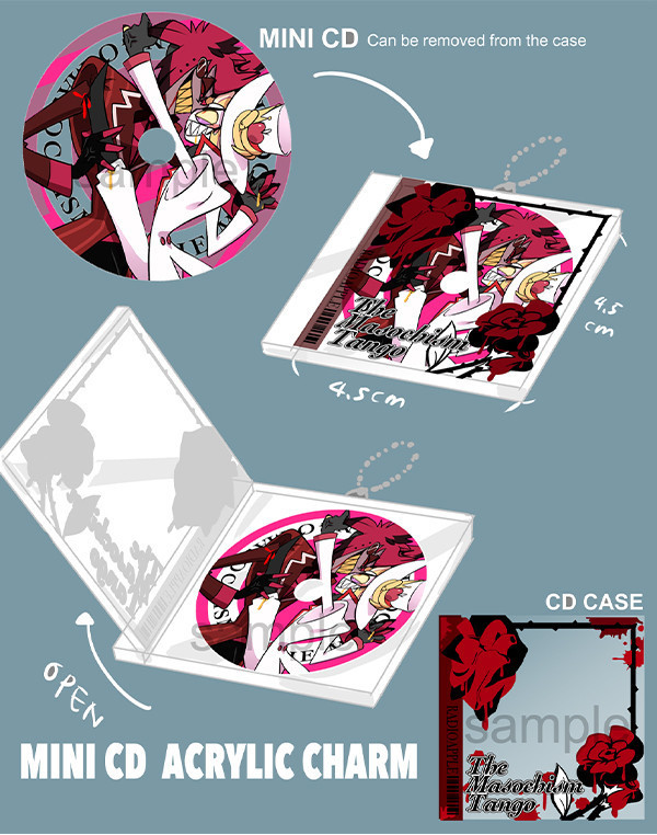 【PRE-SALE CLOSED 】Radioapple Imitated CD Acrylic Charm　／Hazbin Hotel　Radioapple　Goods　BY：Jo（Angsty Fluff） 